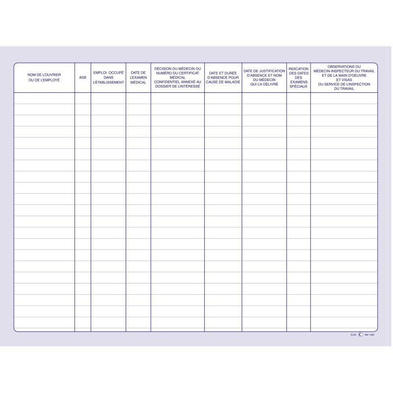 Gelinieerd medisch register, 60 pagina's